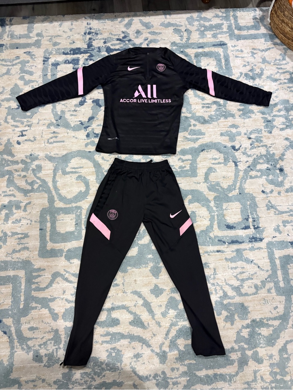 Nike Black and Pink PSG Training Tracksuit